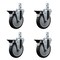 Service Caster 5'' Thermoplastic Rubber Swivel 7/8'' Square Stem Caster Set with Brake, 4PK SCC-SQ20S514-TPRB-PLB-78-4 - alternate 1